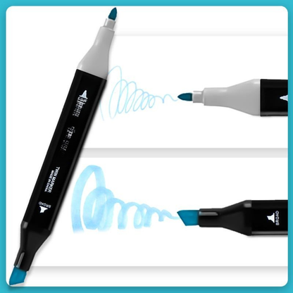Colors Alcohol Marker Set with Double Tips and Blending Function (80pcs and 168pcs)