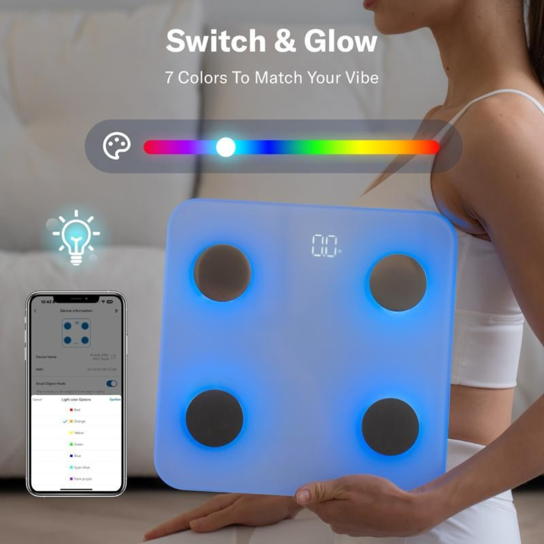 Smart Scale for Body Weight, 7-Color Glowing