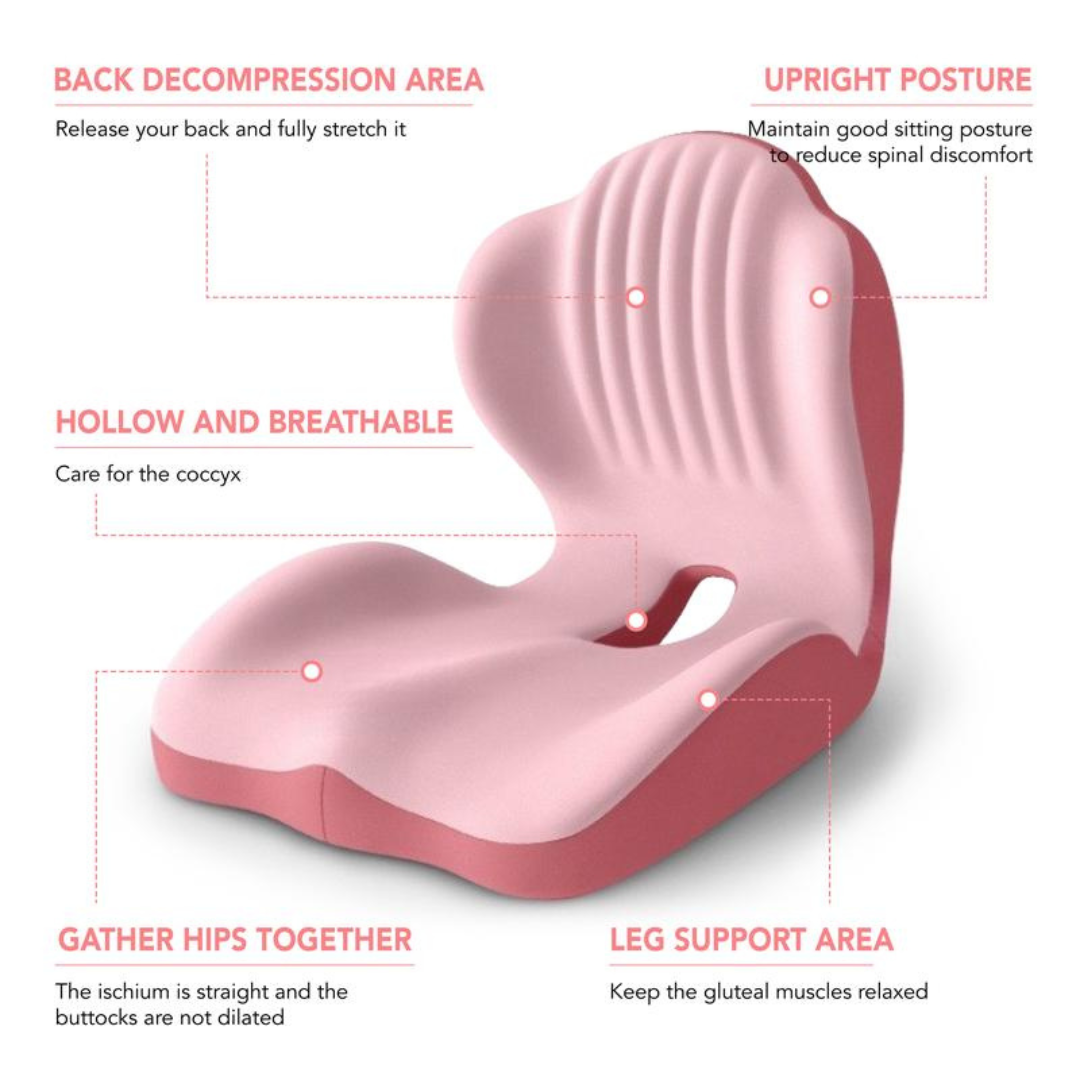 Ergonomic Memory Foam Seat Cushion for Back Pain Relief