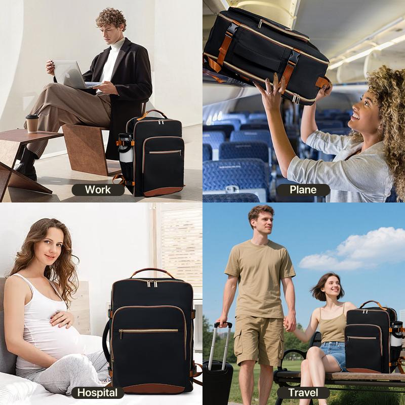 Travel Backpack with 16 Pockets - 180° Laptop Compartment