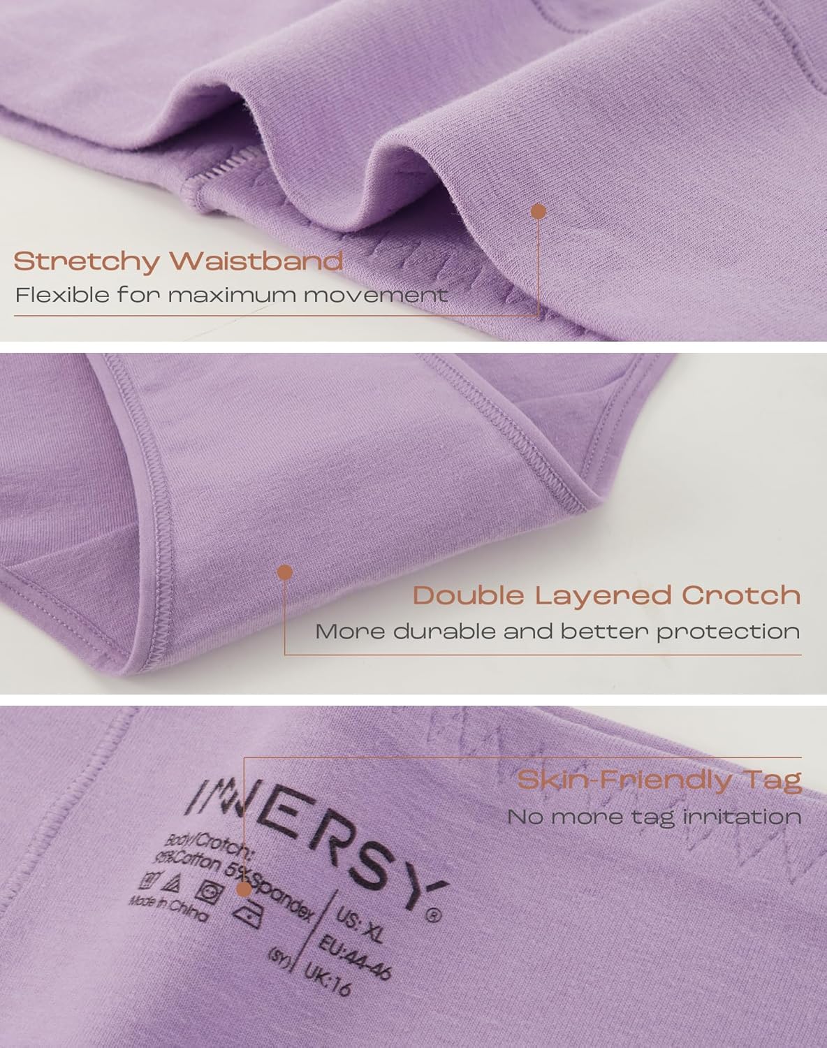 Women's Plus Size XL-5XL High Waisted Cotton Underwear