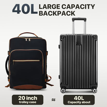 Travel Backpack with 16 Pockets - 180° Laptop Compartment