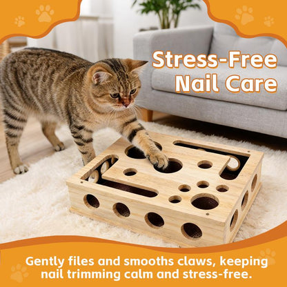 Cat Scratch Puzzle Enrichment Box Nail File Stress Free